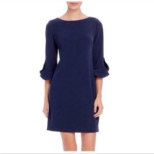 Karl Lagerfeld Paris Navy Scuba Crepe Sheath Dress Size 6